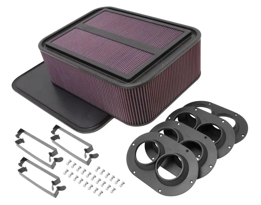 K&N - Custom Racing Assembly - Gen 2; Carbon Fiber Air Box Large W/ 2.50" Air Horn (100-8558) 1