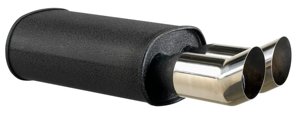 Universal Black Rear Muffler 2X76mm Dtm [Tx] 1