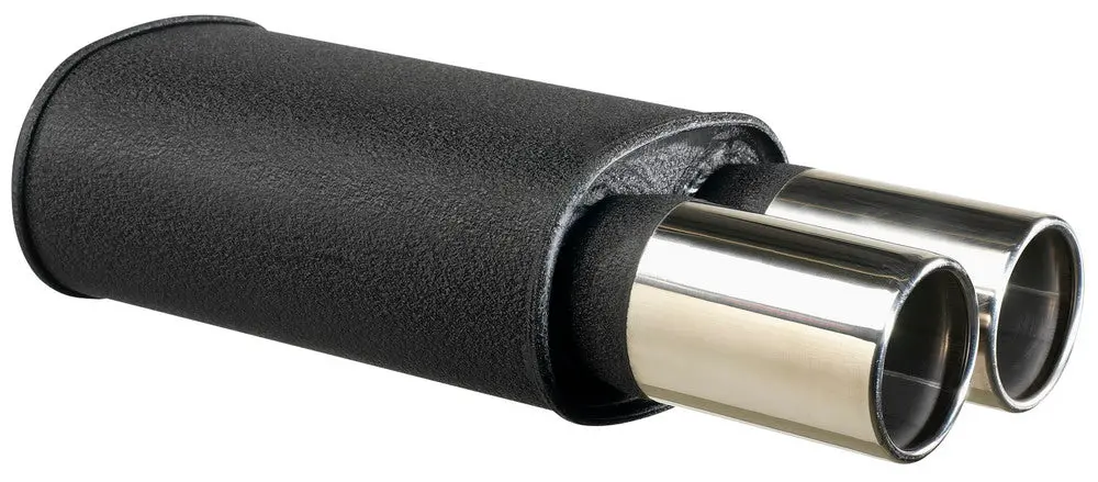Universal Black Rear Muffler 2X90mm Round [Tx] 1