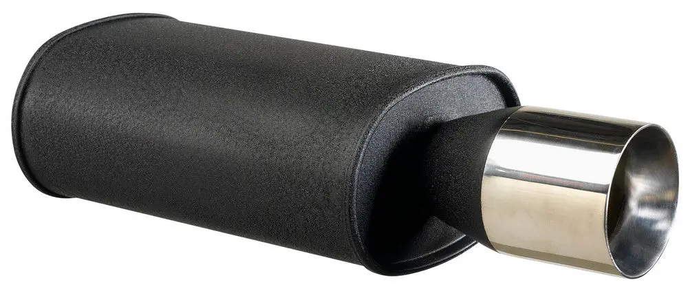 Universal Black Rear Muffler 102Mm Round [Tx] 1