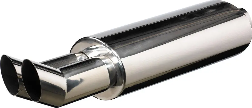 Universal Stainless Steel Muffler 2X76mm Dtm [Tx] 1