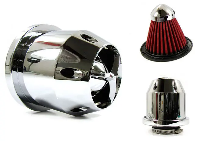 Universal Heat Shielded Air Filter Chrome 76Mm 1