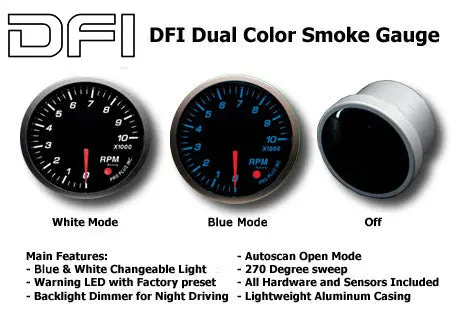 Dfi Blue/White Smoke Lens Gauge 52Mm - Rpm Tacho 1