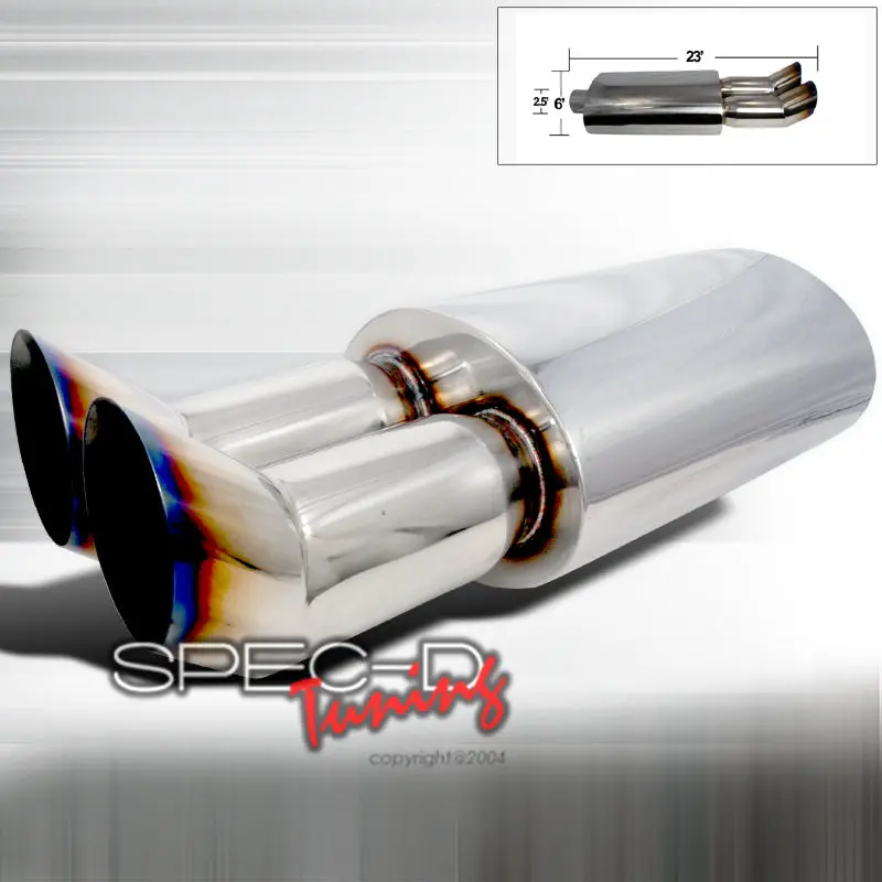 Universal Stainless Steel Muffler Dtm Titanium Tip [Six] 1
