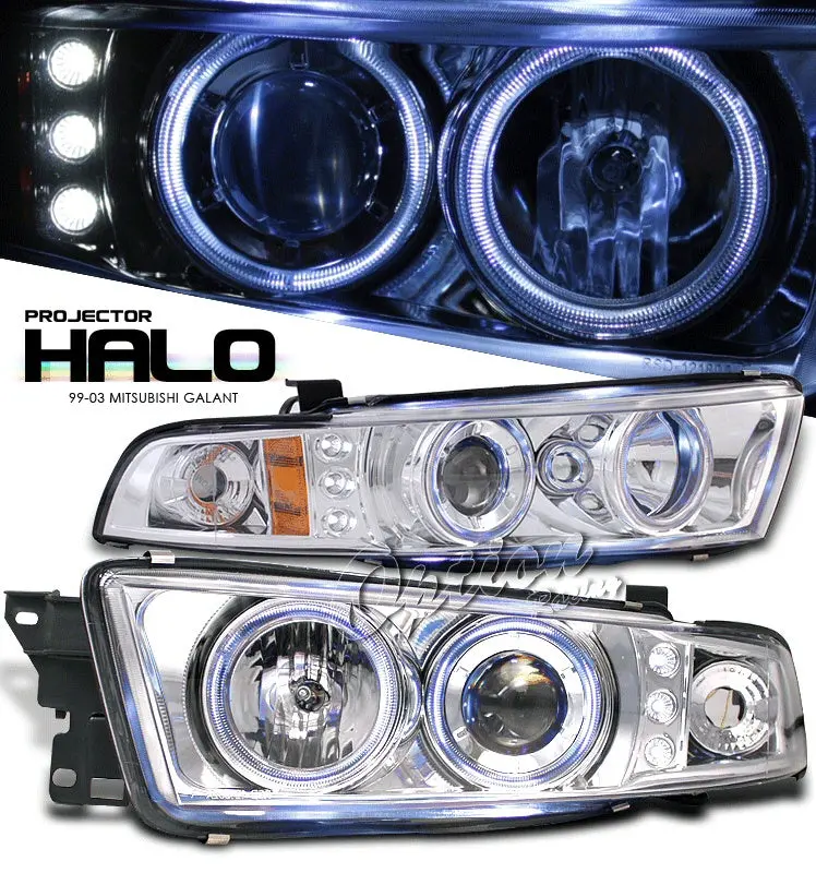 Mitsubishi Galant 97-04 Angeleye Projector Headlights Chrome 1