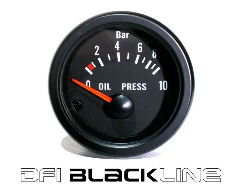 Dfi Blackline Universal Meter Gauge 52Mm- Oil Pressure (Bar) 1