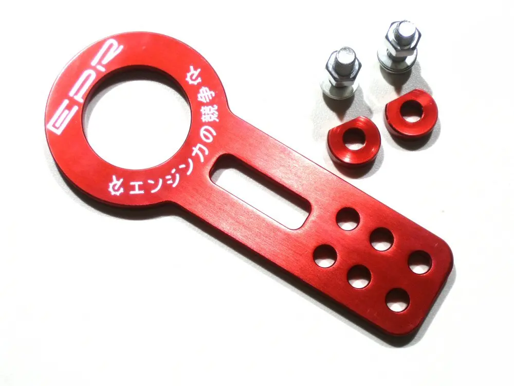 Universal Epr Aluminum Front Tow Hook Red Anodized 1