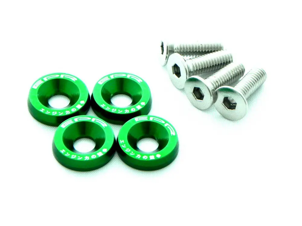 Universal Epr M6x20 Fenders Washers 4X Green 1