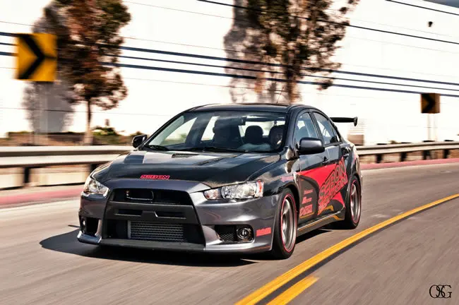 Mitsubishi Lancer Evo X 08+ Seibon Shaved Carbon Grill 1