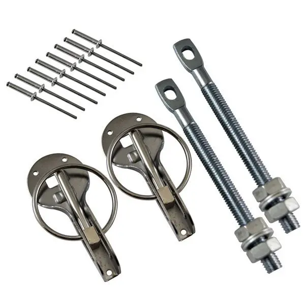 Rrs Universal Dakar Alu Hood/Bonnet Pins/Fasteners Silver 1