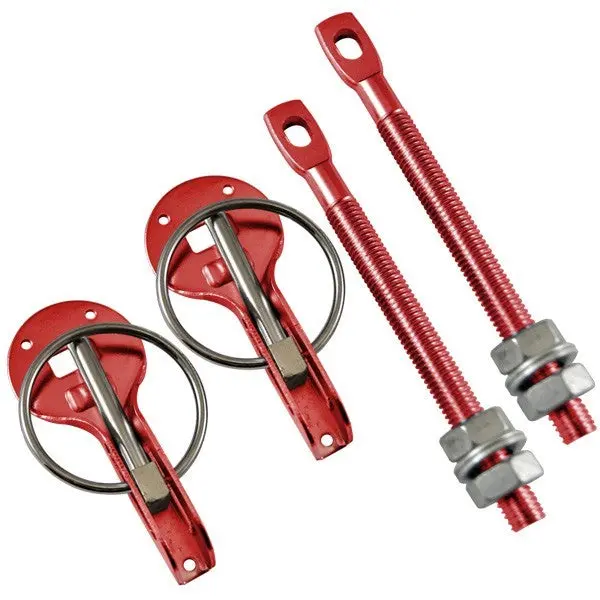Rrs Universal Dakar Alu Hood/Bonnet Pins/Fasteners Red 1
