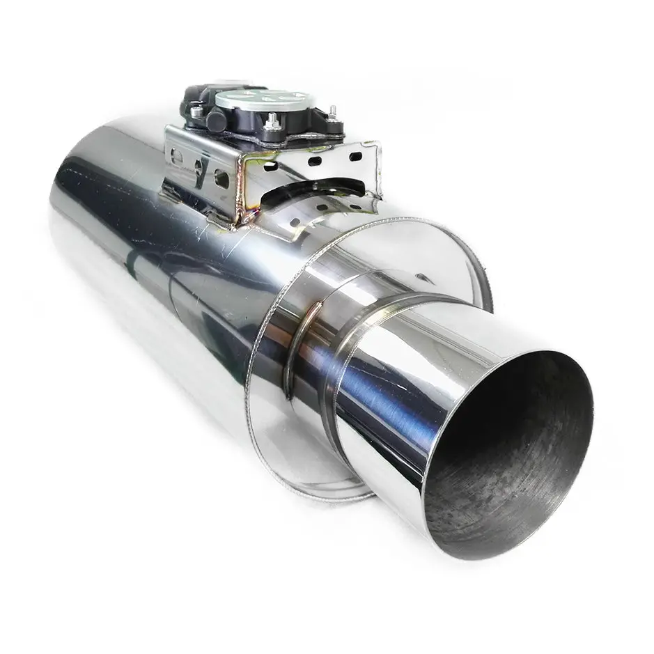 Remote Control Exhaust Muffler With Valve 2.5" Polished Tip 1