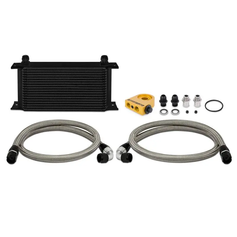 Universal Thermostatic Oil Cooler 19 Row Black Mishimoto 1
