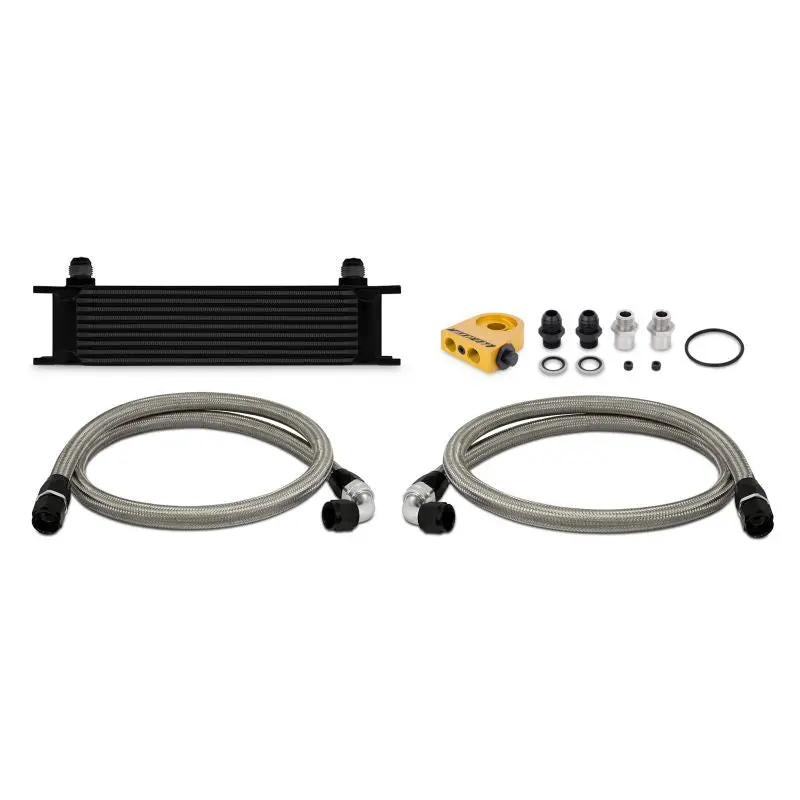Universal Thermostatic Oil Cooler 10 Row Black Mishimoto 1