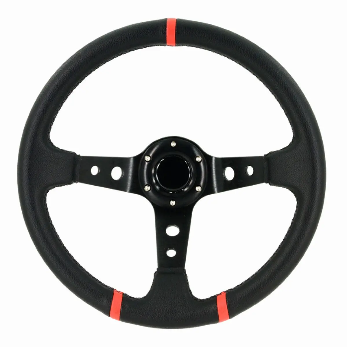 Universal Six Steering Wheel Drift Suede 90Mm Dish 35Cm 1