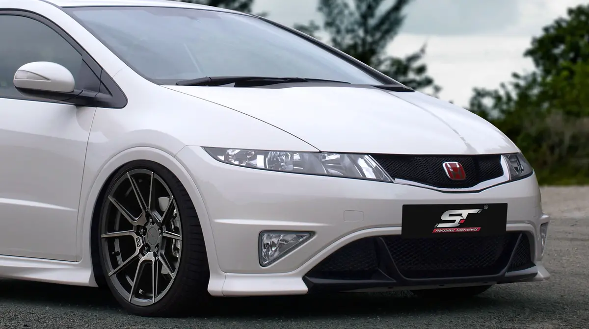 Honda Civic 06-11 Fk/Fn/Fn2 Hb Front Underbumper Spoiler V2 1