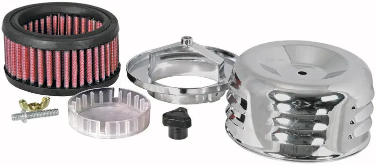 K&N - Round Air Filter Assembly - Lvrd 2-3/16" Or 2-5/18" Flg. 4" Top (1) (60-0500) 1