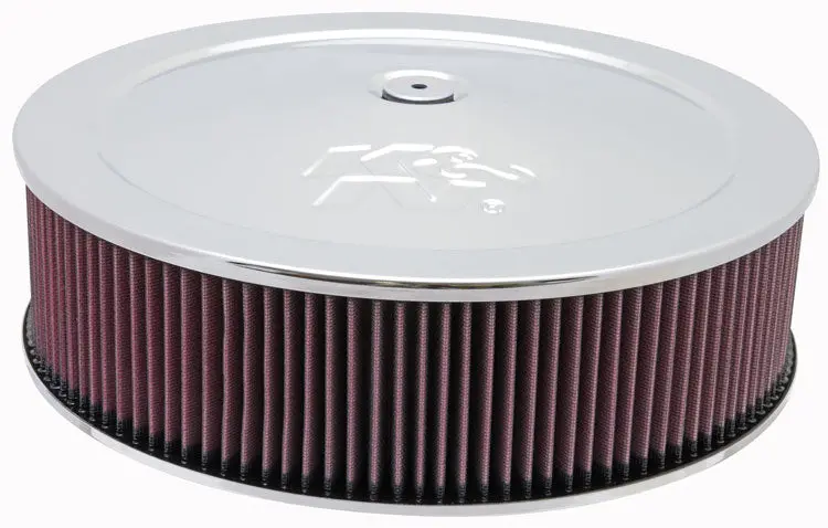 K&N - Round Air Filter Assembly - 5-1/8"Flg 14"Dia 5.62"H, W/Vent (60-1260) 1