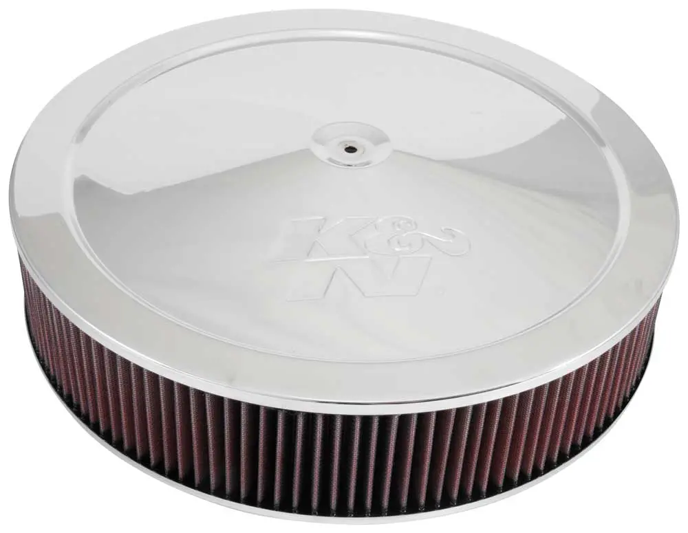 K&N - Round Air Filter Assembly - 7-5/16" Flange, 16"Dia, 3-1/4"H, 1"Drop Base (60-1640) 1