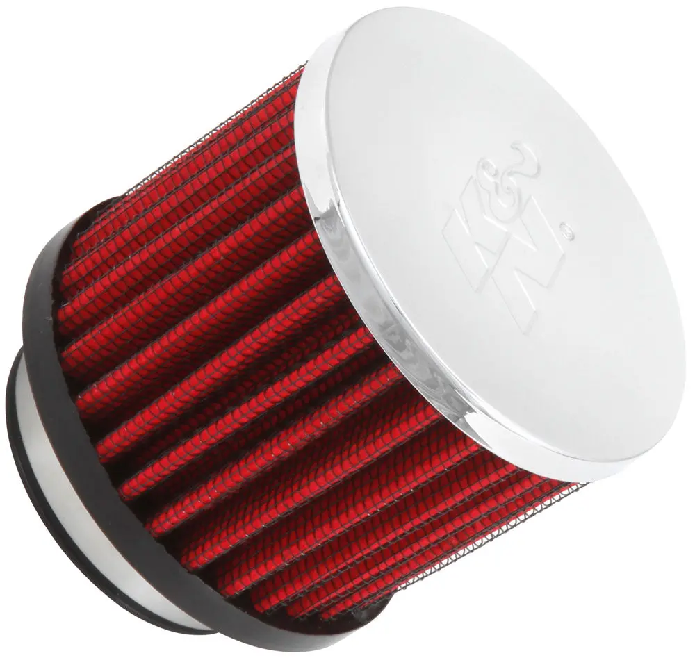 K&N - Vent Air Filter/ Breather - 1-3/4"Vent, 3"D, 2-1/2"H, Chrome Top (62-1480) 1