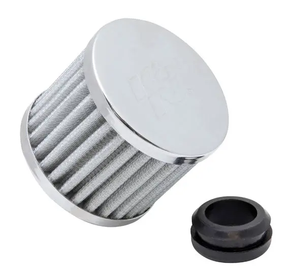 K&N - Vent Air Filter/ Breather - Breather 1" Flg W/1"-1/4" Grmt; 3"Od X 2-3/8"H (62-1590Wt) 1