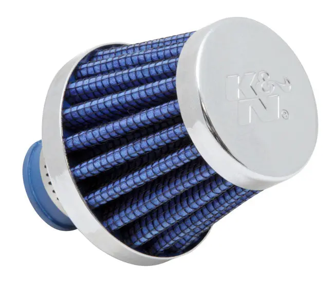 K&N - Vent Air Filter/ Breather - 3/8"-1/2"Id Flg X 2"Od B X 1-3/4"H X 1.5" Tp Cr (62-1600Bl) 1