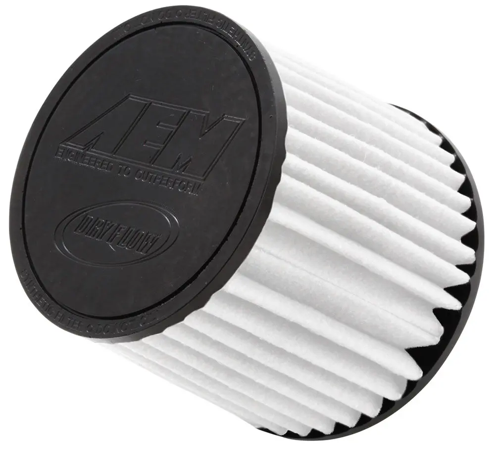 Aem - Aem Dryflow Air Filter - Air Filter; 3-1/4"Flg, 6"B, 5-1/8"T, 5-1/4"H; White (21-2110Bf) 1