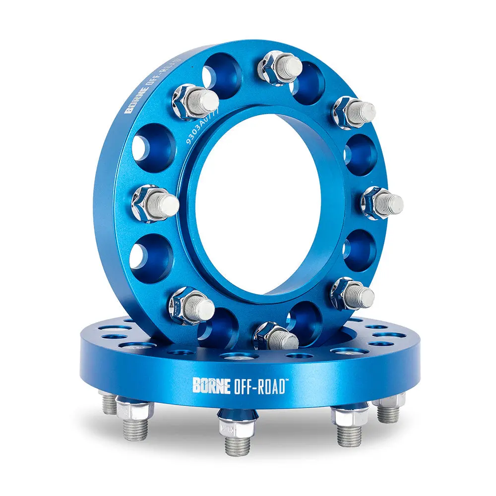 Borne Off-Road Wheel Spacers, 8X165.1 116.7, 38.1, M14, Blue 1