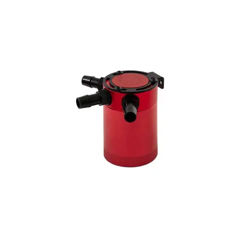 Universal Compact Baffled Oil Catch Can Kit 3-Port Red Mishimoto 1