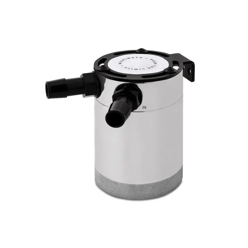 Universal Compact Baffled Oil Catch Can Kit 2-Port Polished Mishimoto 1