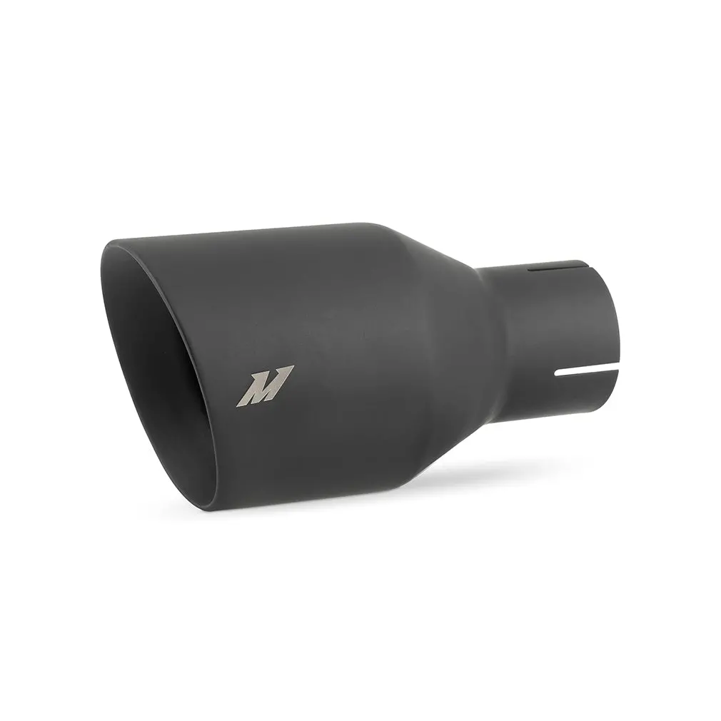 Clamp-On Double Wall Exhaust Tip, 2.5" Inlet, Slash Cut, Bk 1