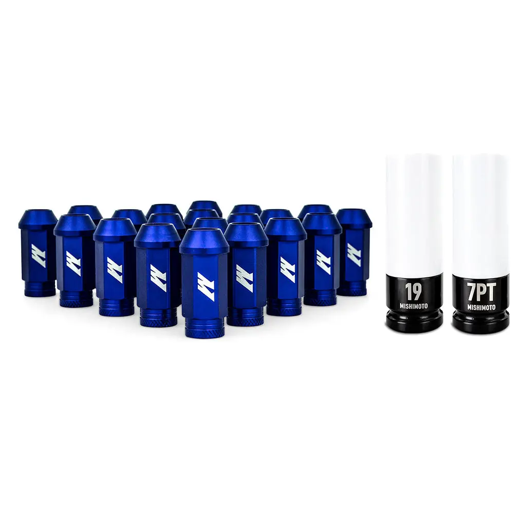 Aluminum Locking Lug Nuts M12x1.5, 20Pc Set, Blue 1