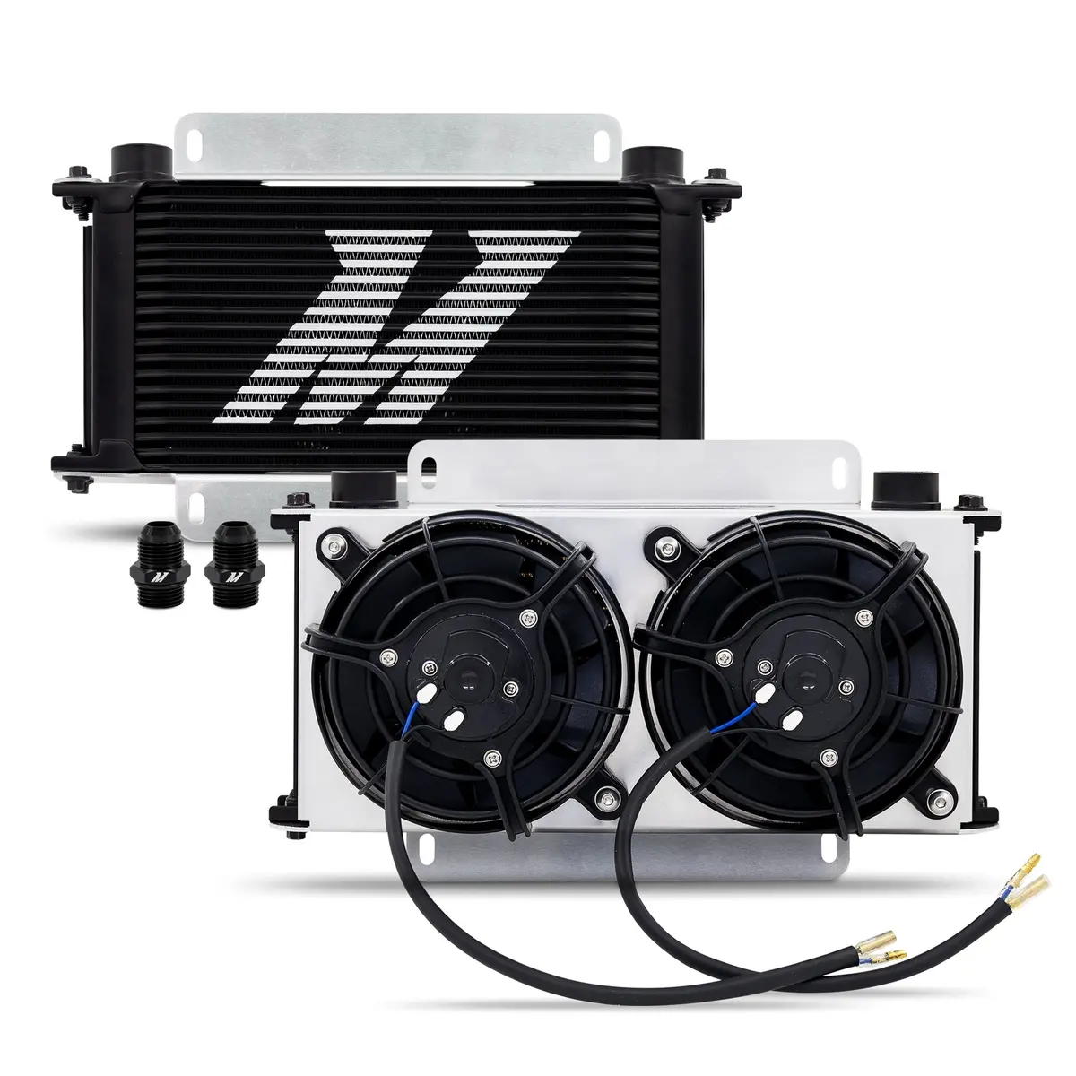 Universal Oil Cooler Kit, 19-Row Cooler + 2X 5" Fans 1
