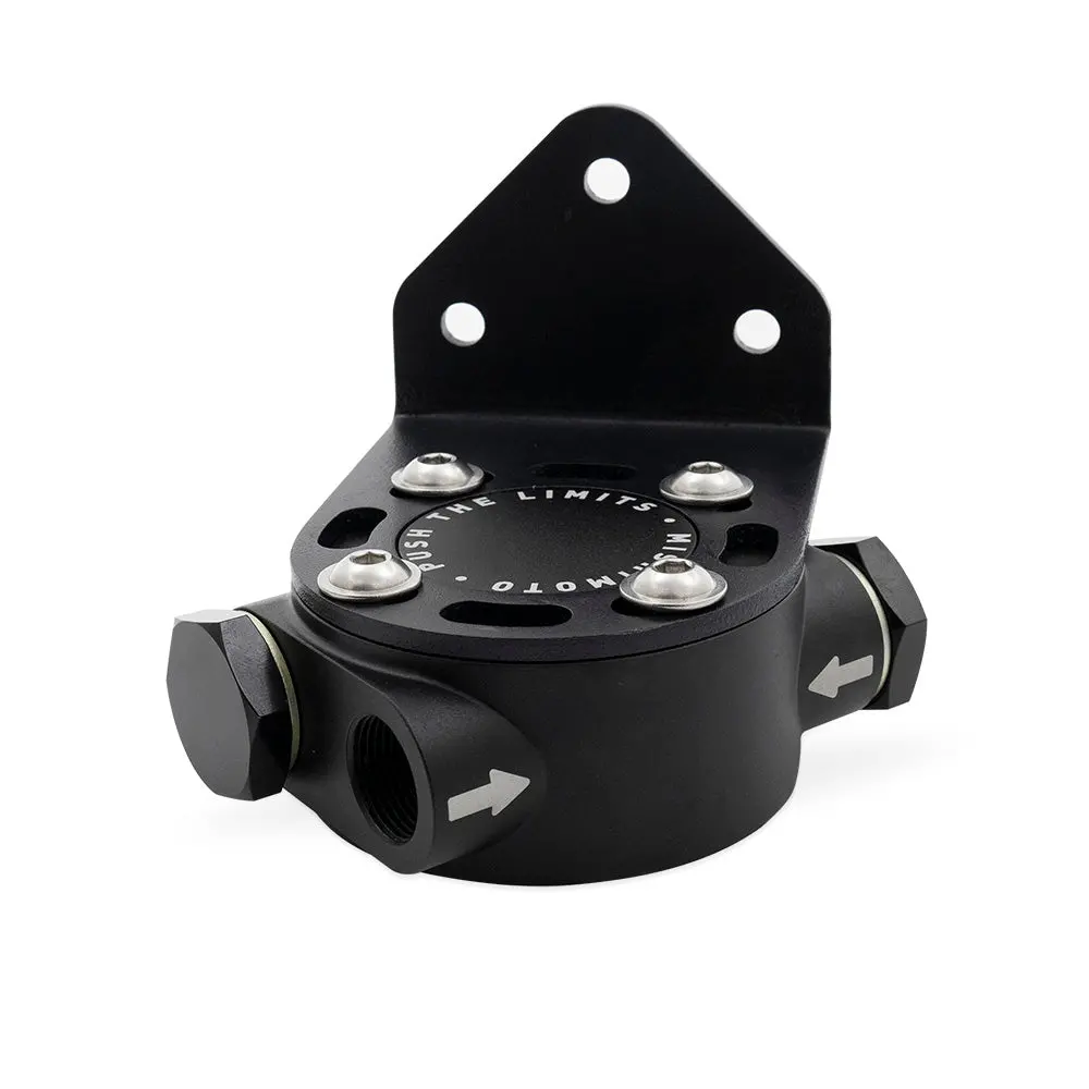 Remote Oil Filter Head 3/4"-16 Thread Black Mishimoto 1