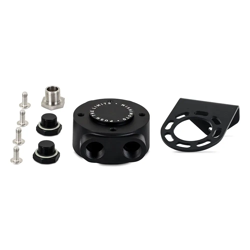 Remote Oil Filter Head M22x1.5 Thread Black Mishimoto 1