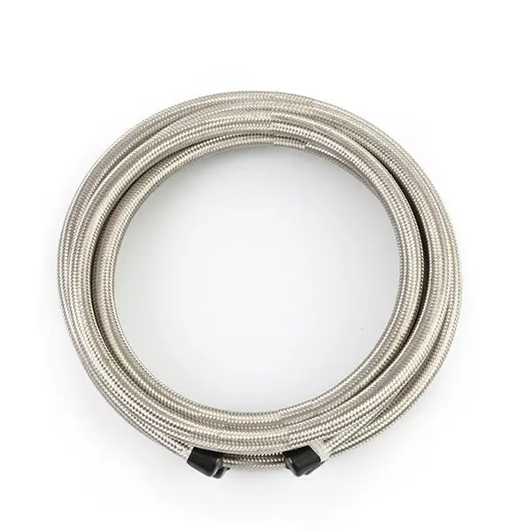 Braided -6An 15Ft. Hose, Stainless 1