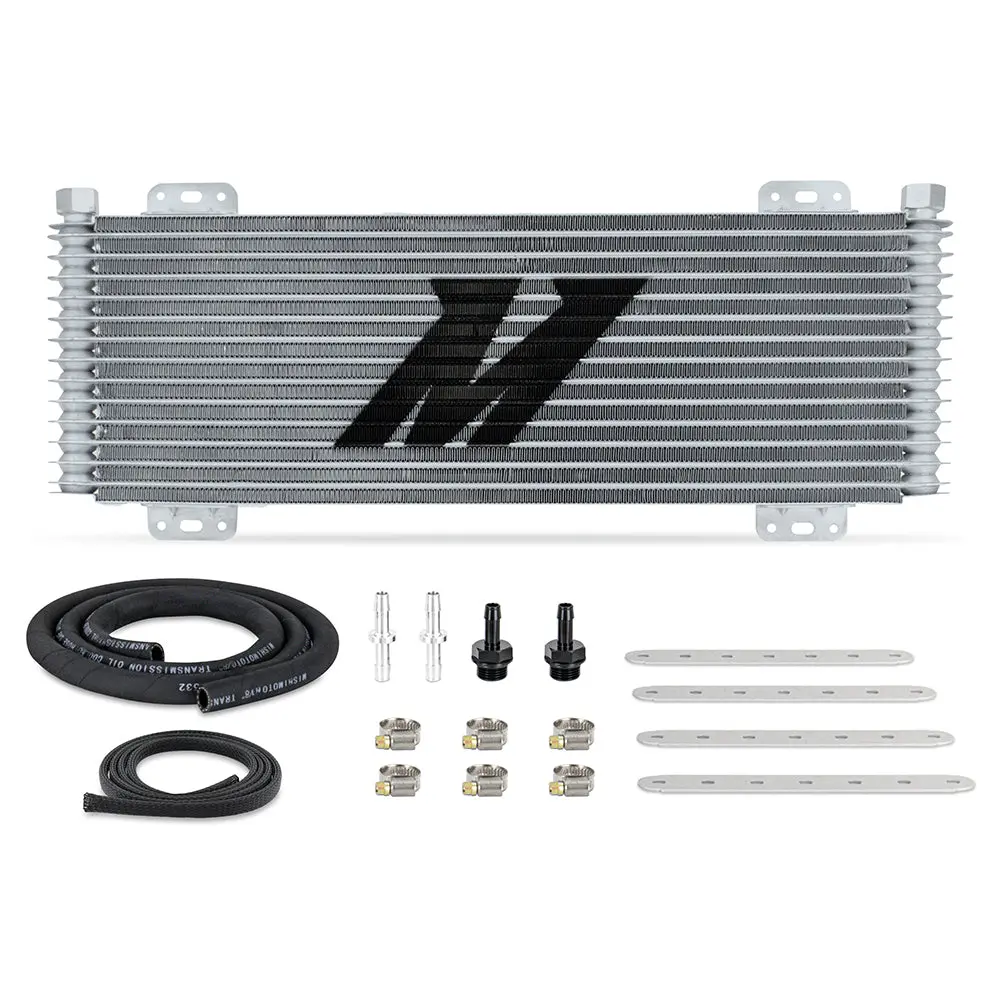 13-Row Stacked Plate Transmission Cooler Silver Mishimoto 1