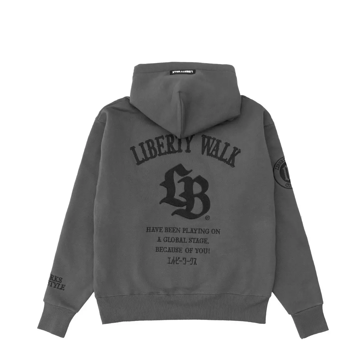 Lb Thorn Embroidery Logo Hoodie Grey With Black 1