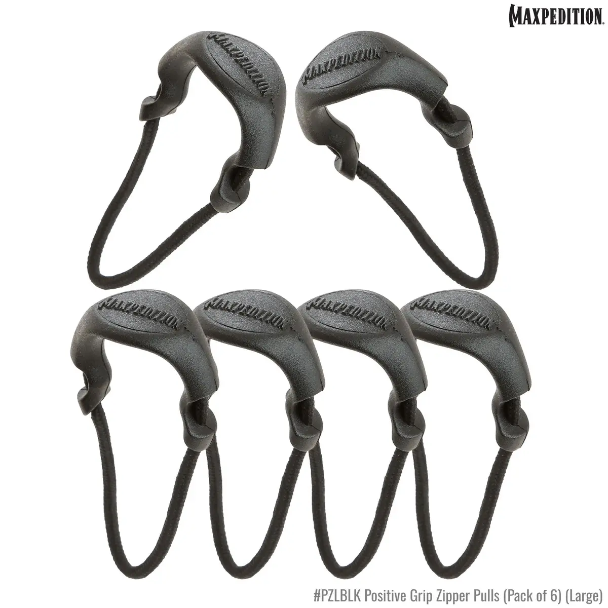 Pzl Positive Grip Zipper Pulls (Pack Of 6) (Large) 1