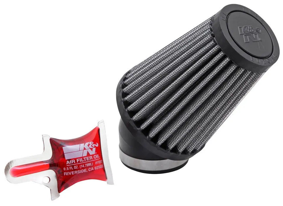 K&N - Universal Clamp-On Air Filter - 1-11/16"40 Deg Flg, 3"B, 2"T, 4"H (R-1100) 1