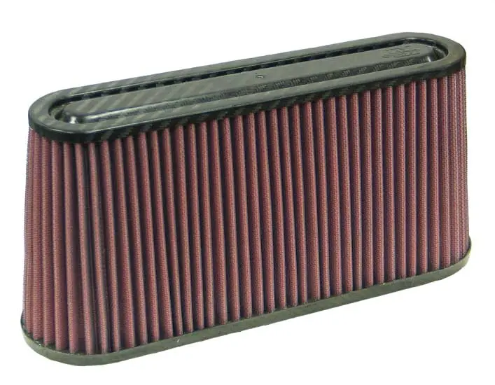 K&N - Universal Air Filter - Carbon Fiber Top - Oval Flg, 12" X 3-1/2"B, 11" X 2-1/2"T, 5-3/4"H (Rf-1050) 1