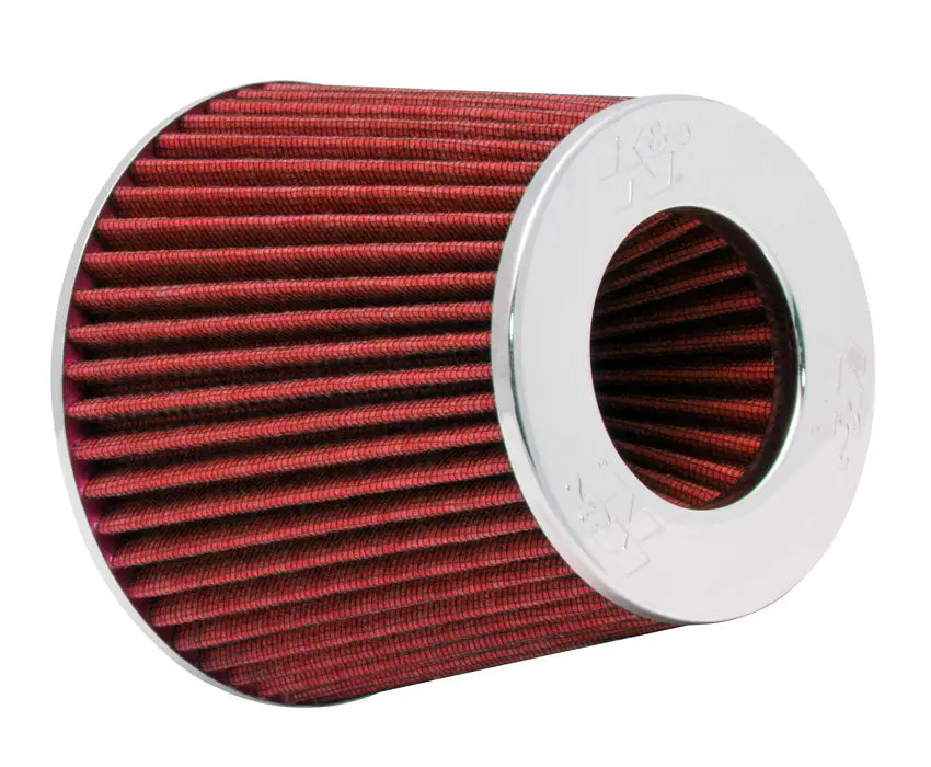 K&N - Universal Chrome Filter Multi Lingual - 6" Od B X 5.5"H W/4", 3-1/2", 3"Dia Flg Inv Top- Multi Language (Rg-1001Rd-L) 1