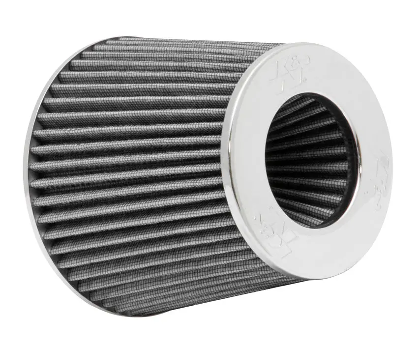 K&N - Universal Chrome Filter Multi Lingual - 6" Od B X 5.5"H W/4", 3-1/2", 3"Dia Flg Inv Top- Multi Language (Rg-1001Wt-L) 1