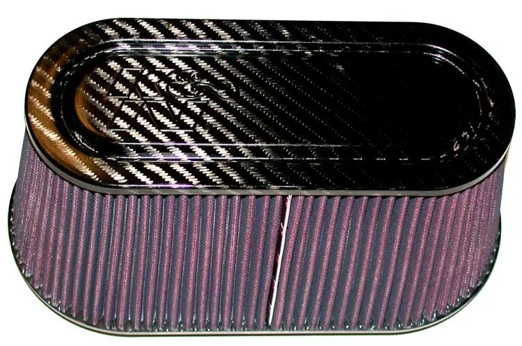 K&N - Universal Air Filter - Carbon Fiber Top & Base - 3-7/8"Flg Od, 12" X 6"B, 9-15/16" X 3-15/16"T, 6"H (Rp-5115) 1