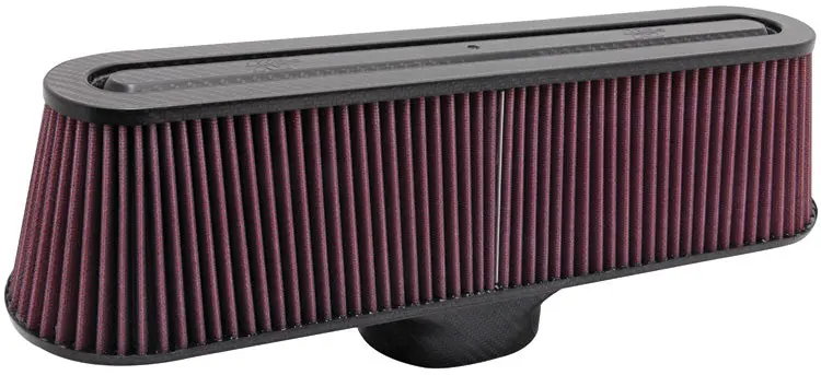 K&N - Universal Air Filter - Carbon Fiber Top And Base - Oval Flg; 4-3/16 X 3-5/16, 18-3/4 X 5B, 16-3/4 X 3T, 4-13/16H (Rp-5135) 1