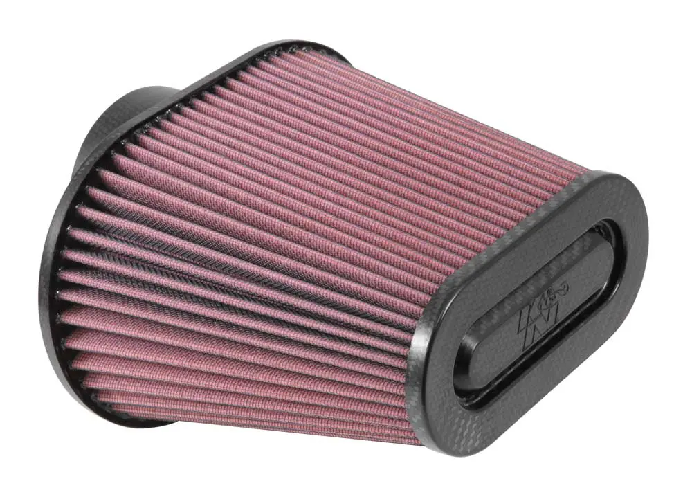 K&N - Universal Air Filter - Carbon Fiber Top - 3-11/16 Flg; 8-3/4 X 5-1/2B, 6-3/8 X 3-3/16T; 7" H (Rp-5285) 1