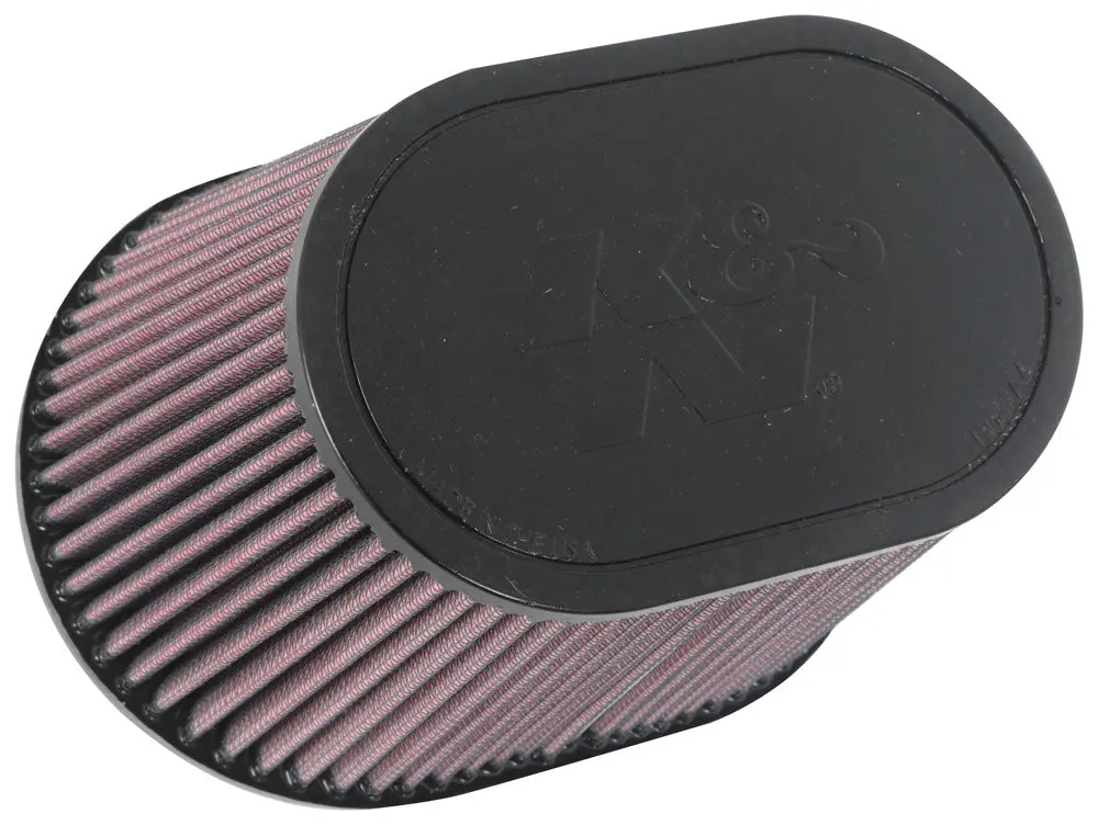 K&N - Universal Clamp-On Air Filter - Oval Flg; 6-1/4" X 4", 7-7/8" X 5-1/2"B, 6-1/4" X 4"T,5"H,Oval (Ru-1001) 1
