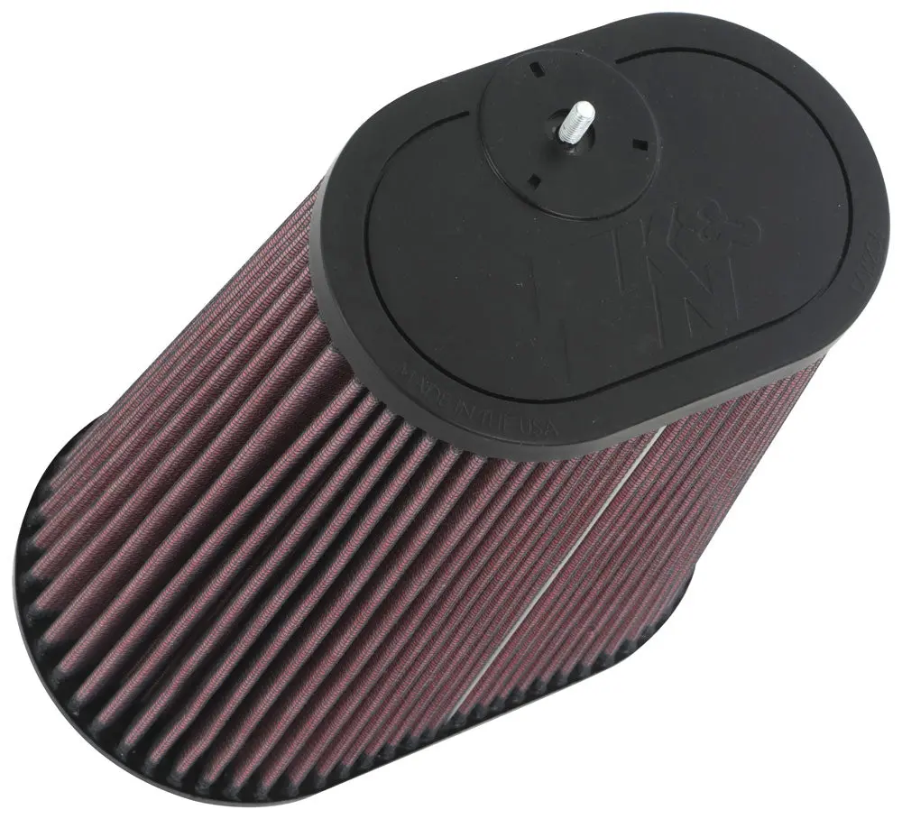 K&N - Universal Clamp-On Air Filter - 3-1/8" Dual Flg, 8-7/8" X 5-3/16"B, 6-1/4" X 4"T, 9"H W/Stud (Ru-1012) 1