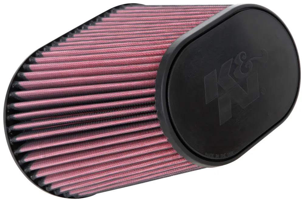 K&N - Universal Clamp-On Air Filter - 7" X 5-3/16" Oval Flg, 10" X 6-1/4"B, 6-3/4" X 4-1/2"T, 8"H (Ru-5292) 1