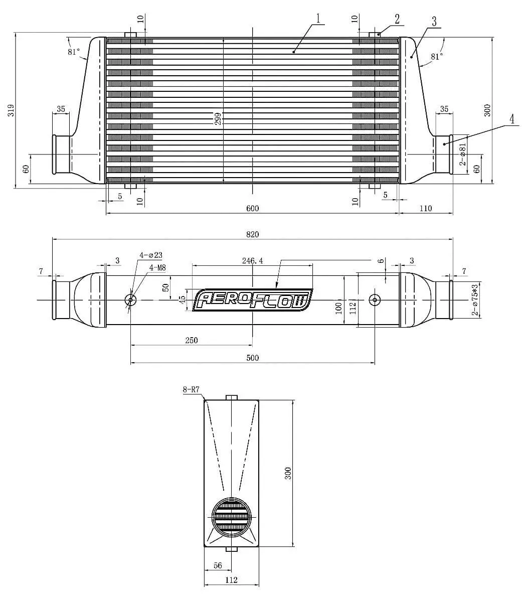 Af Racing Street Series Polished Aluminum Intercooler — 280X300X76Mm Core (Af90-1002) 2